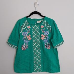 Anthropologie embroidered shirt